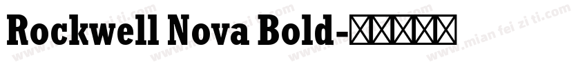 Rockwell Nova Bold字体转换